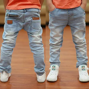 Spring Autumn boys jeans Kids Rushed Light-colored fashion Children jean Trousers B135