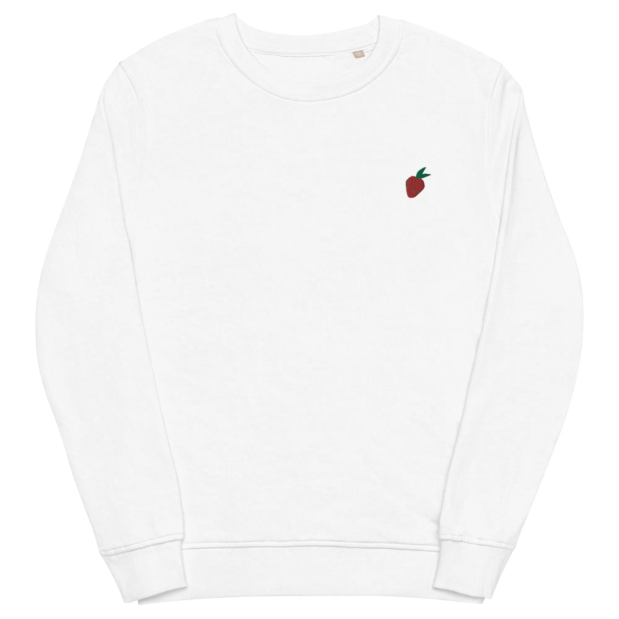 Strawberry Embroidered Organic Crewneck Sweatshirt