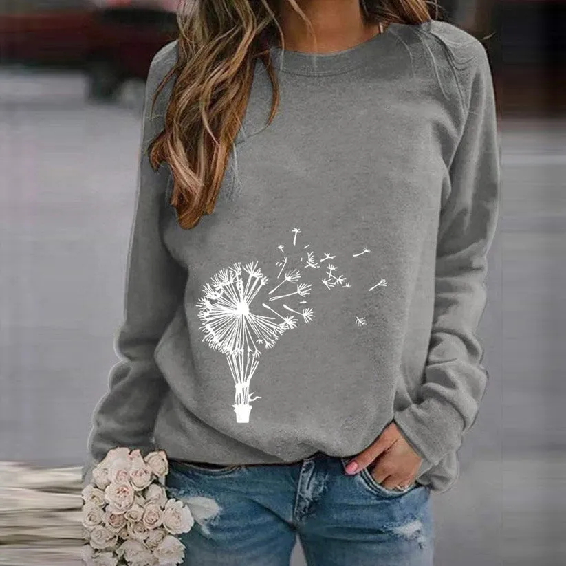 Stylish round-neck dandelion sweater