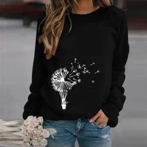 Stylish round-neck dandelion sweater