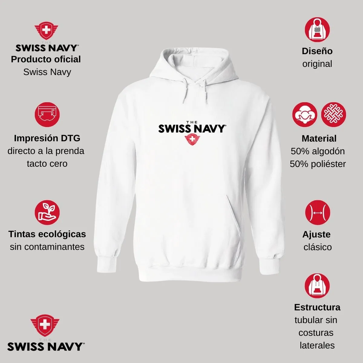 Sudadera Hombre Hoodie The Swiss Navy Logo