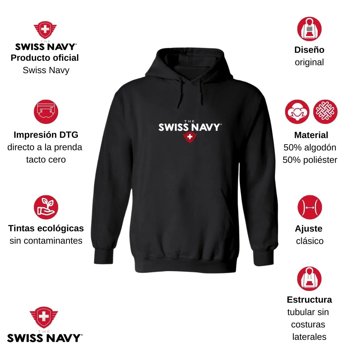 Sudadera Hombre Hoodie The Swiss Navy Logo