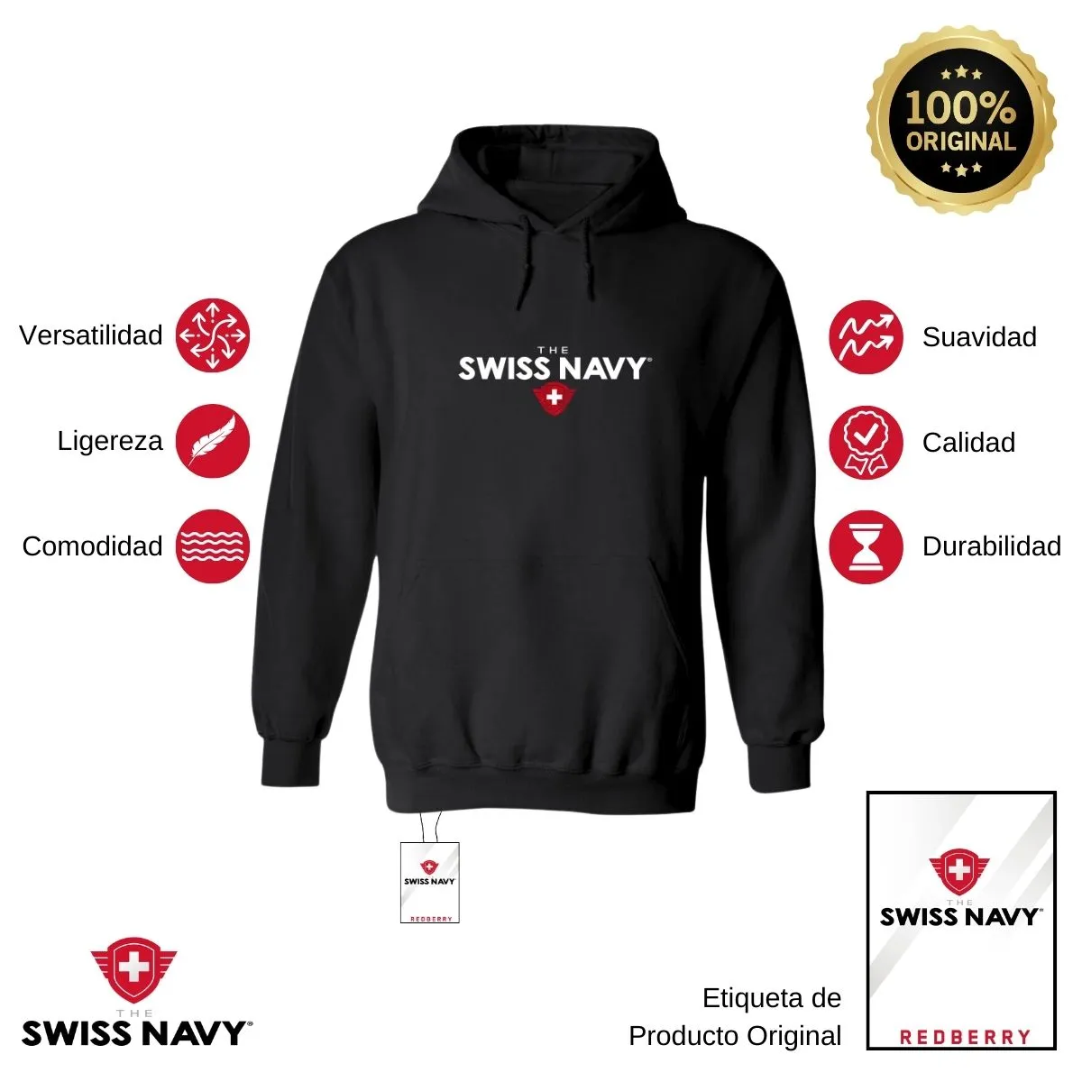 Sudadera Hombre Hoodie The Swiss Navy Logo