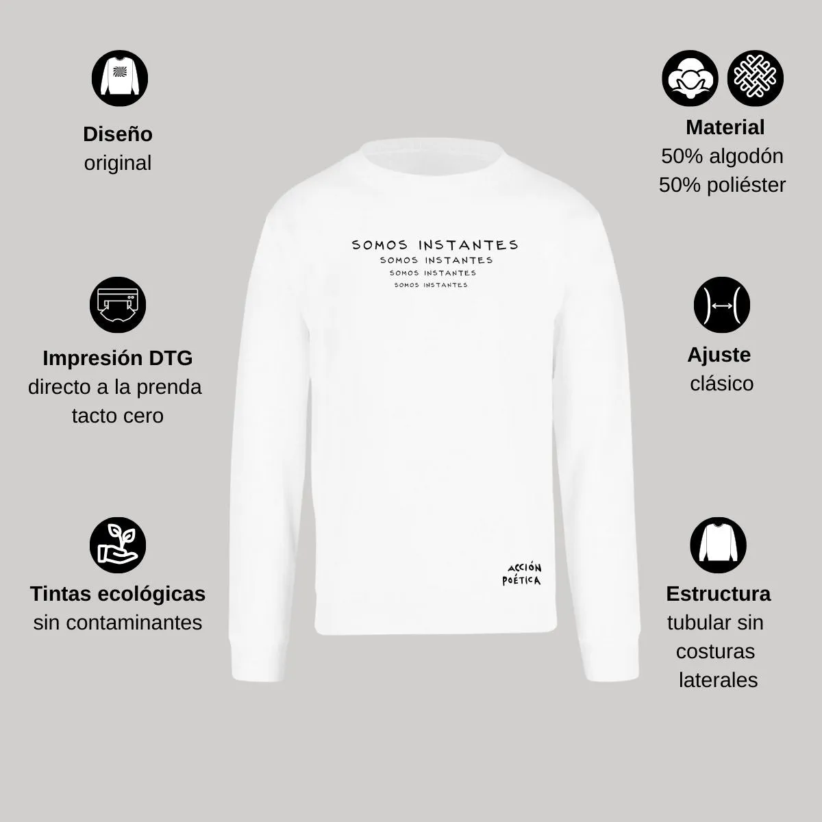 Suéter Acción Poética Unisex Somos instantes OD77013