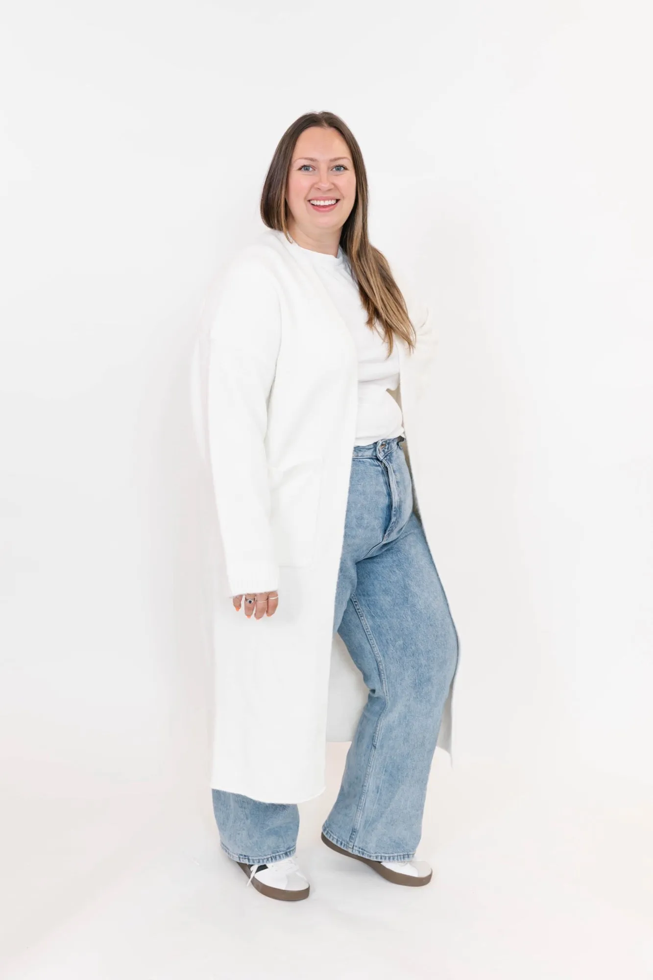 Sweater Weather Long Cardigan in Ivory