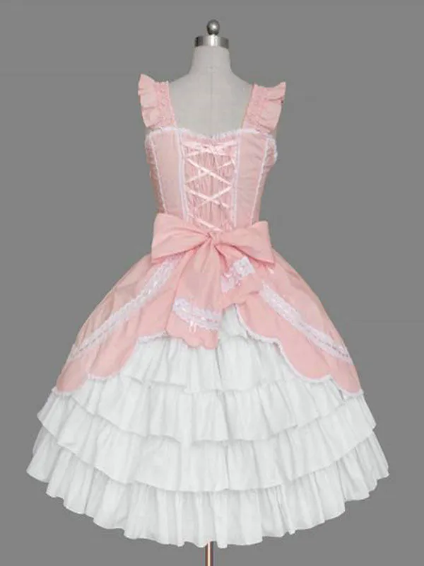 Sweet Lolita JSK Dress Black Sleeveless Ruffles Lolita Jumper Skirts