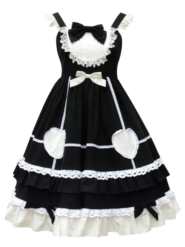 Sweet Lolita JSK Dress Neverland Bows Ruffles Lolita Jumper Skirts
