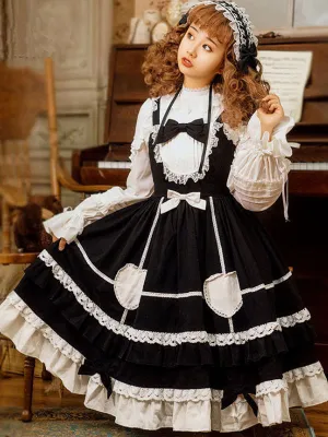 Sweet Lolita JSK Dress Neverland Bows Ruffles Lolita Jumper Skirts