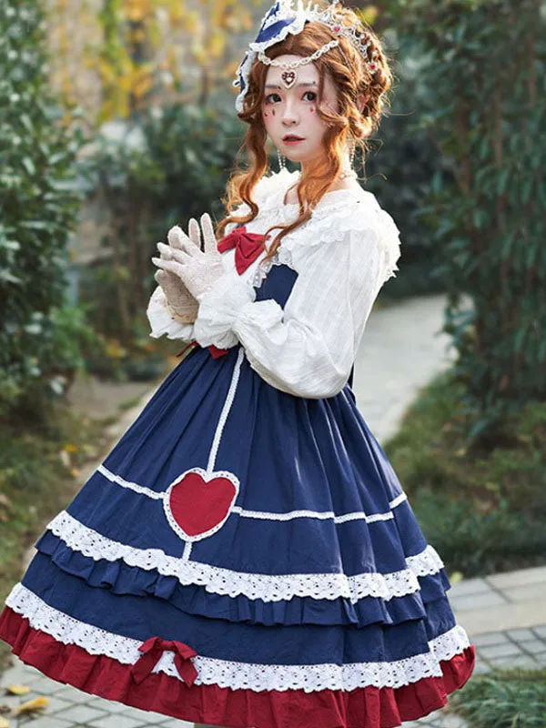 Sweet Lolita JSK Dress Neverland Bows Ruffles Lolita Jumper Skirts