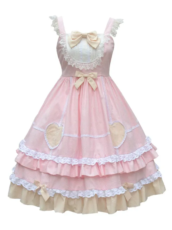 Sweet Lolita JSK Dress Neverland Bows Ruffles Lolita Jumper Skirts