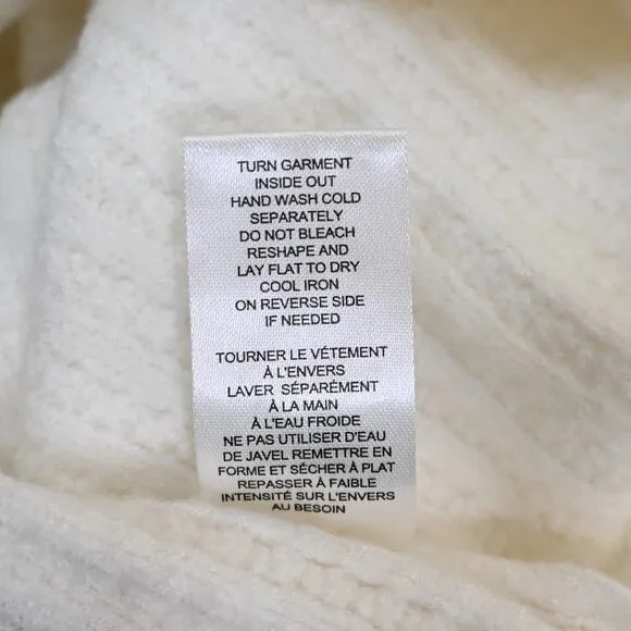 T Tahari Womens 2X Crewneck Cable Knit Pullover Sweater in Snow Globe White NEW