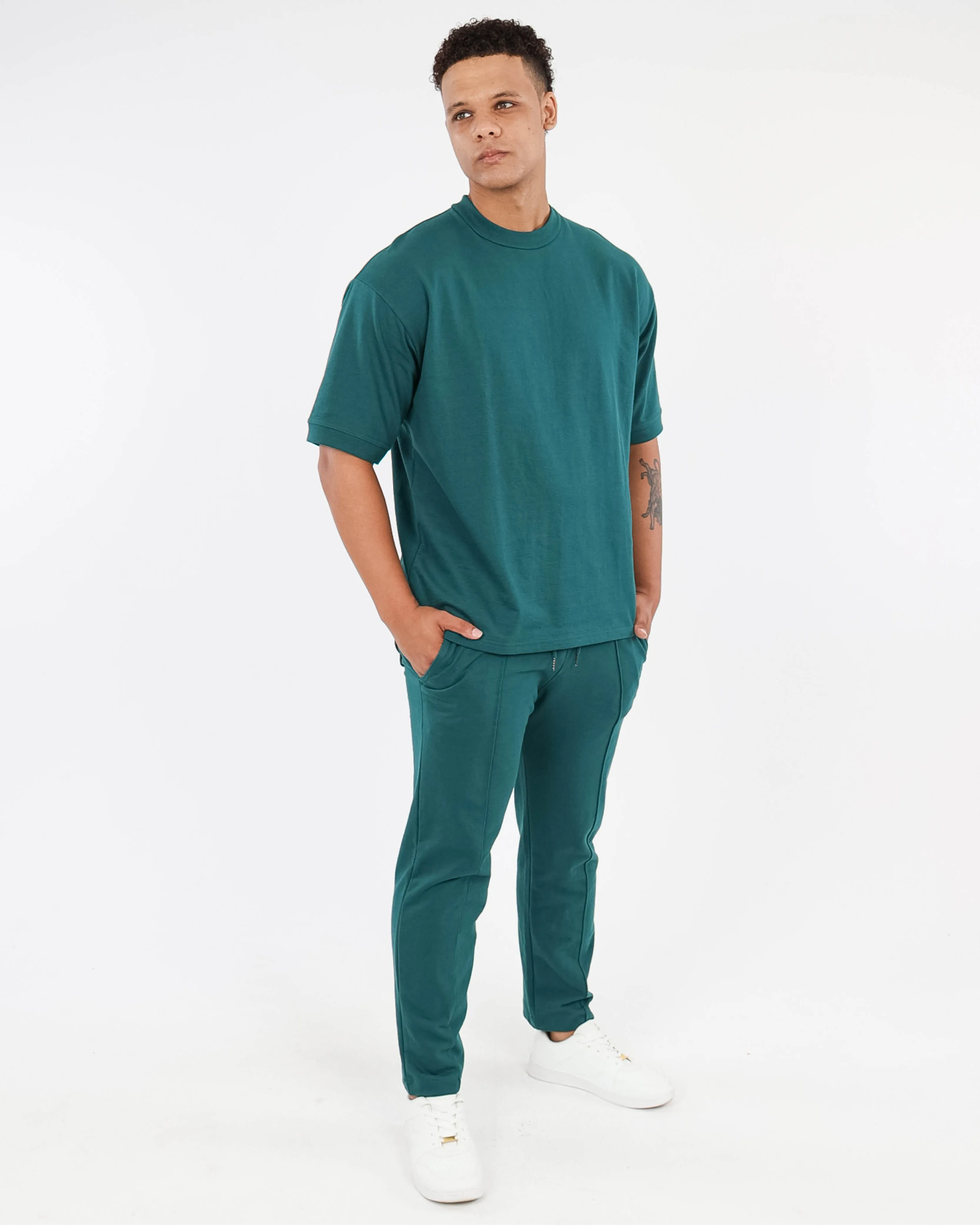 Teal Short Sleeve Fleece T-Shirt
