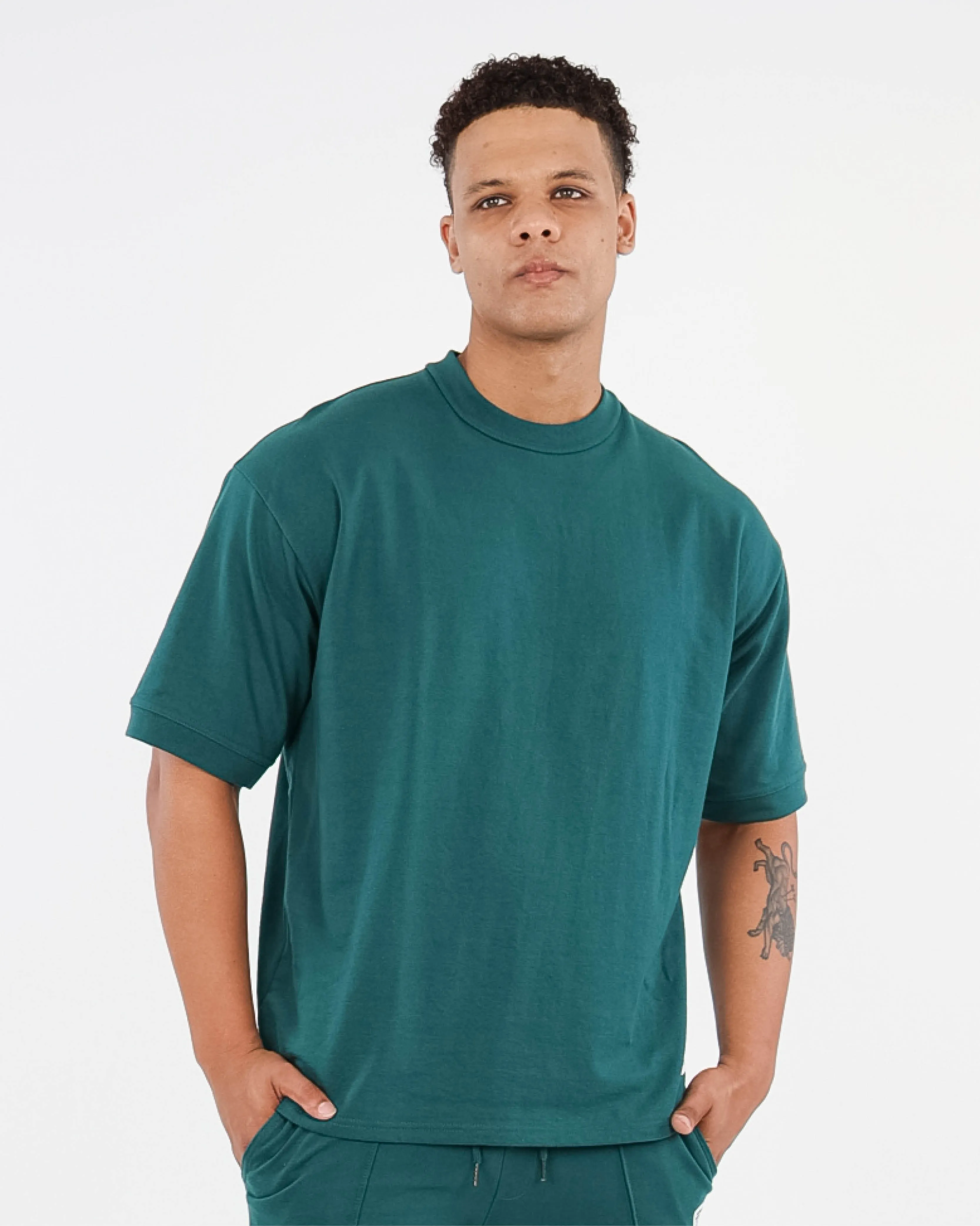 Teal Short Sleeve Fleece T-Shirt