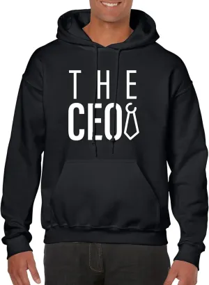 THE CEO Men’s Hoodie (as1, alpha, one_size, regular, regular, Standard, Black, 3XL)