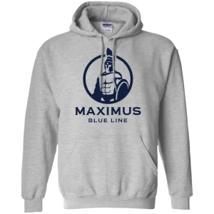 The Maximus Blue Line logo hoodie.