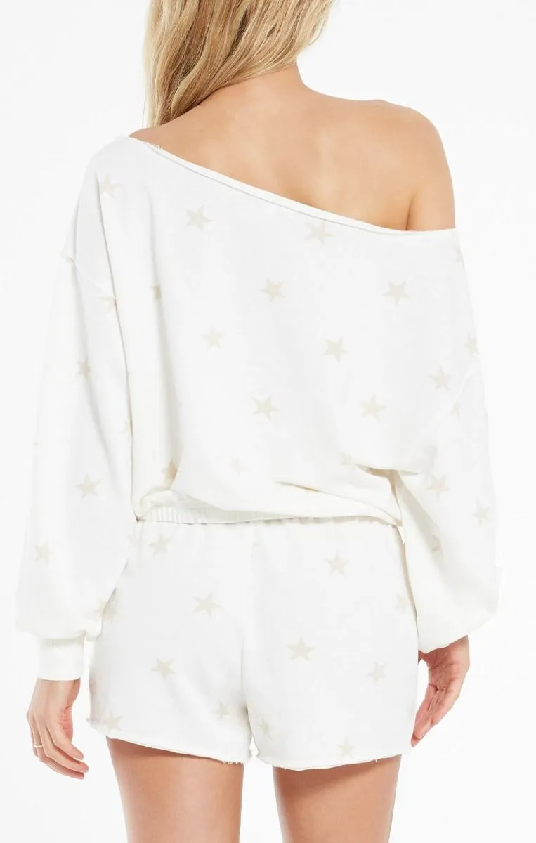 The Zoe Summer Star Terry Sweatshirt in Sand Dollar by Z Supply