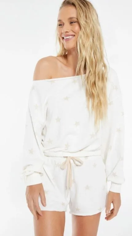 The Zoe Summer Star Terry Sweatshirt in Sand Dollar by Z Supply