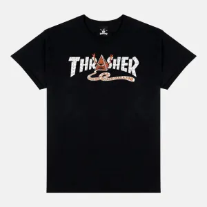 THRASHER x TOY MACHINE Pyramid Tee Black