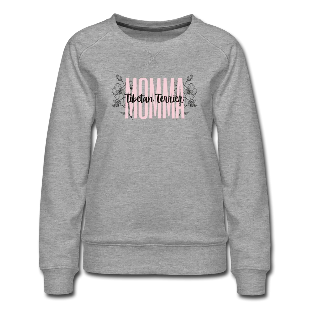 Tibetan Terrier Momma Floral Women’s Premium Sweatshirt