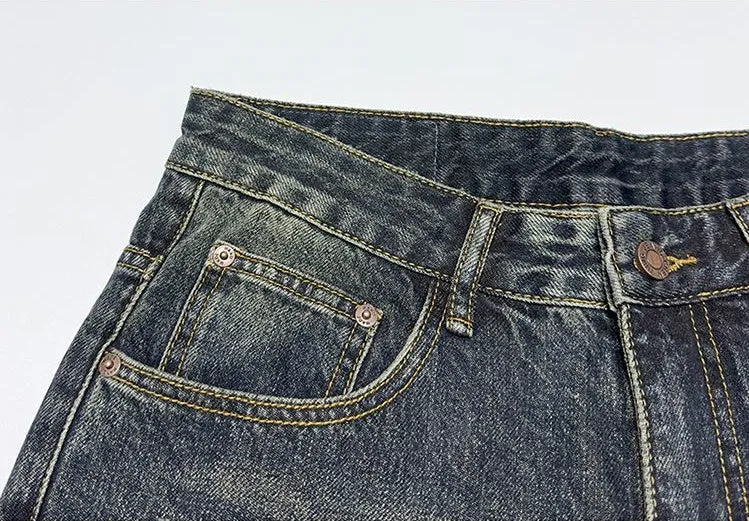 Urban Vintage Washed Cotton Jeans in a Relaxed Fit