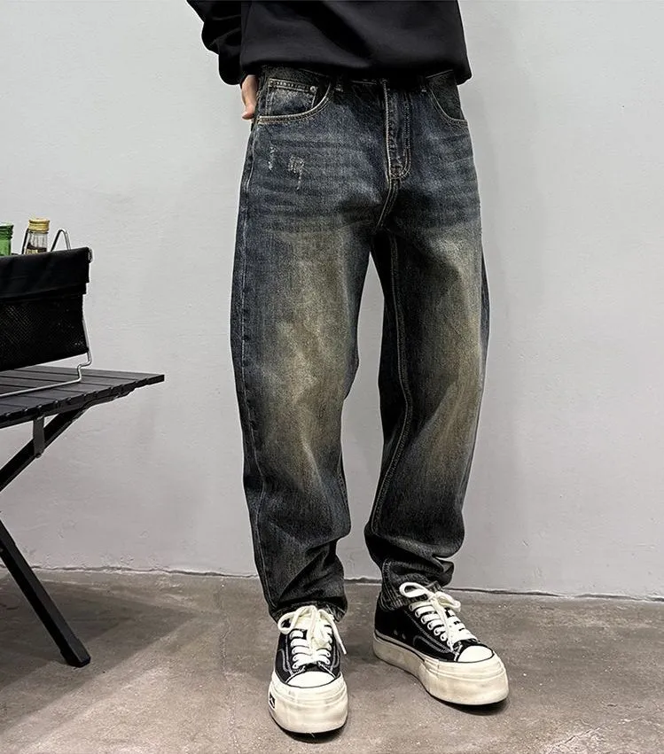 Urban Vintage Washed Cotton Jeans in a Relaxed Fit
