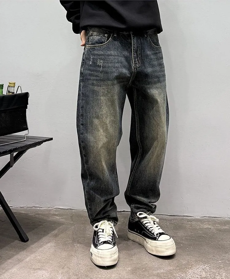 Urban Vintage Washed Cotton Jeans in a Relaxed Fit