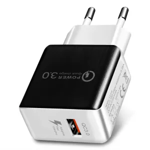 USB Fast Charging Quick Wall Charger Adapter Plug for Samsung Android iPhone LG black_EU plug
