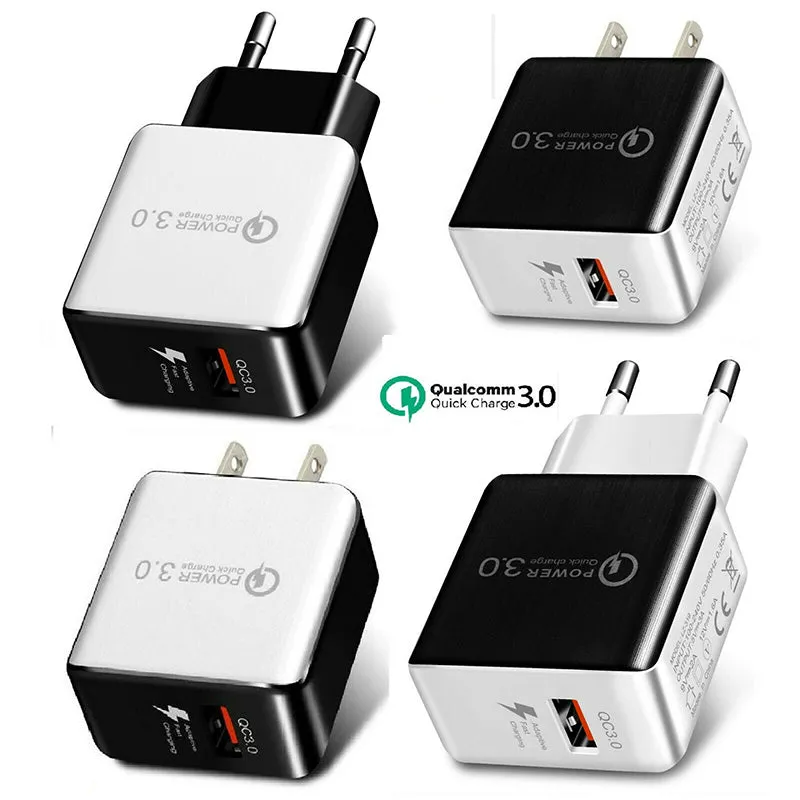 USB Fast Charging Quick Wall Charger Adapter Plug for Samsung Android iPhone LG black_EU plug