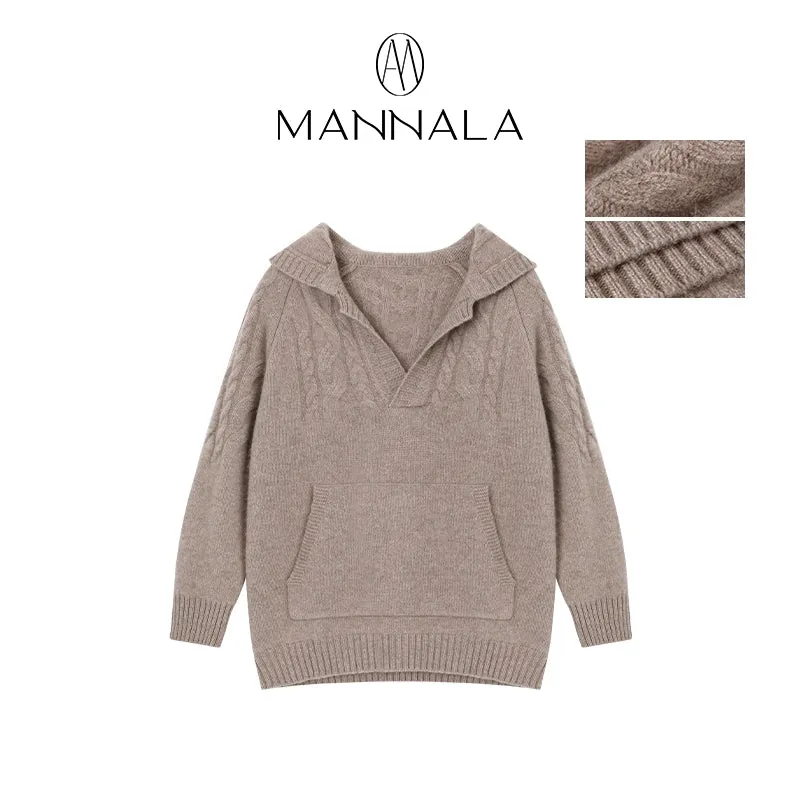 Vintage Nordic Cashmere Wool Hooded Sweater