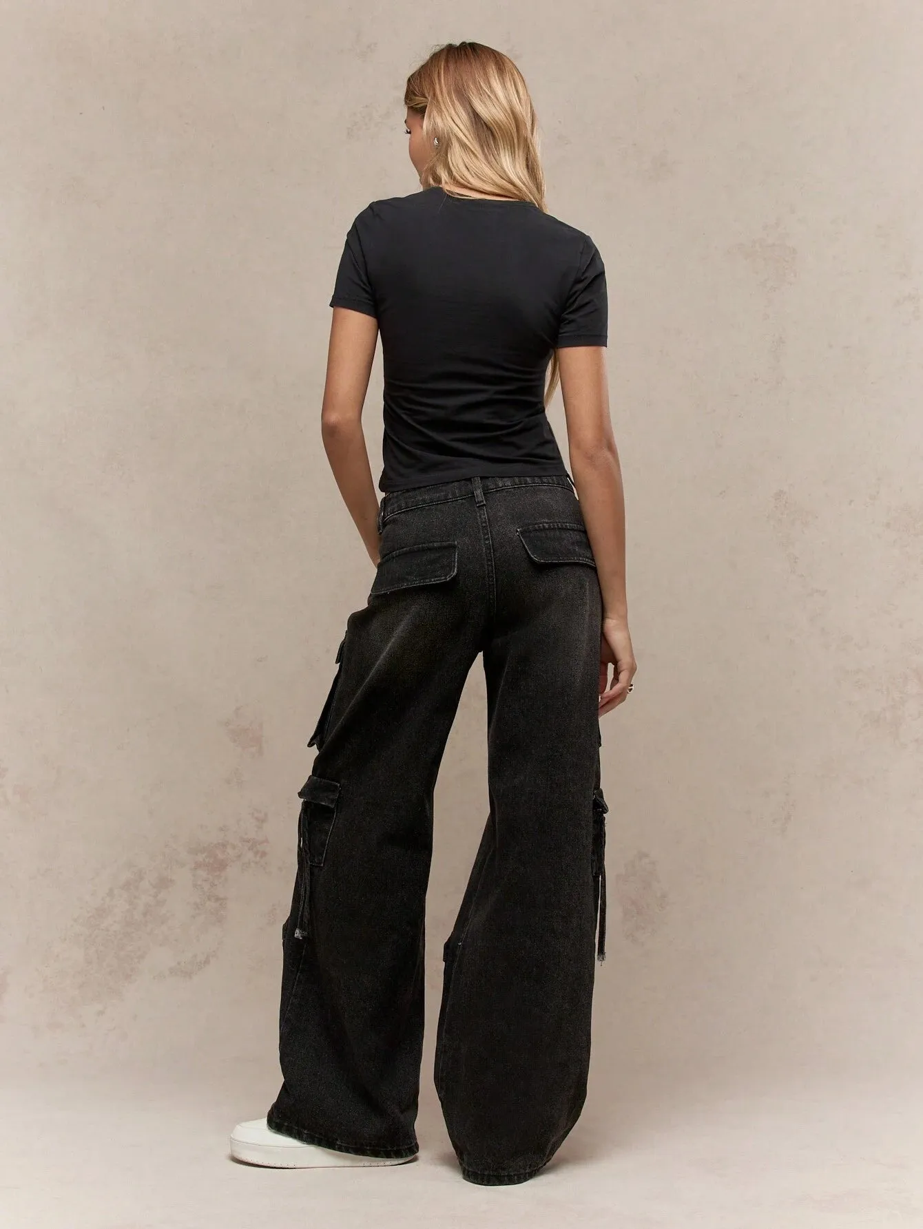 Washed Faded Baggy Cargo Jeans | Trendy Loose-Fit Denim for Streetwear