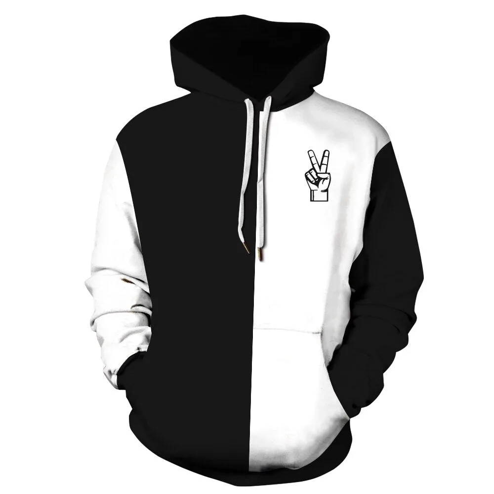 White and Black Winter Sweatshirt