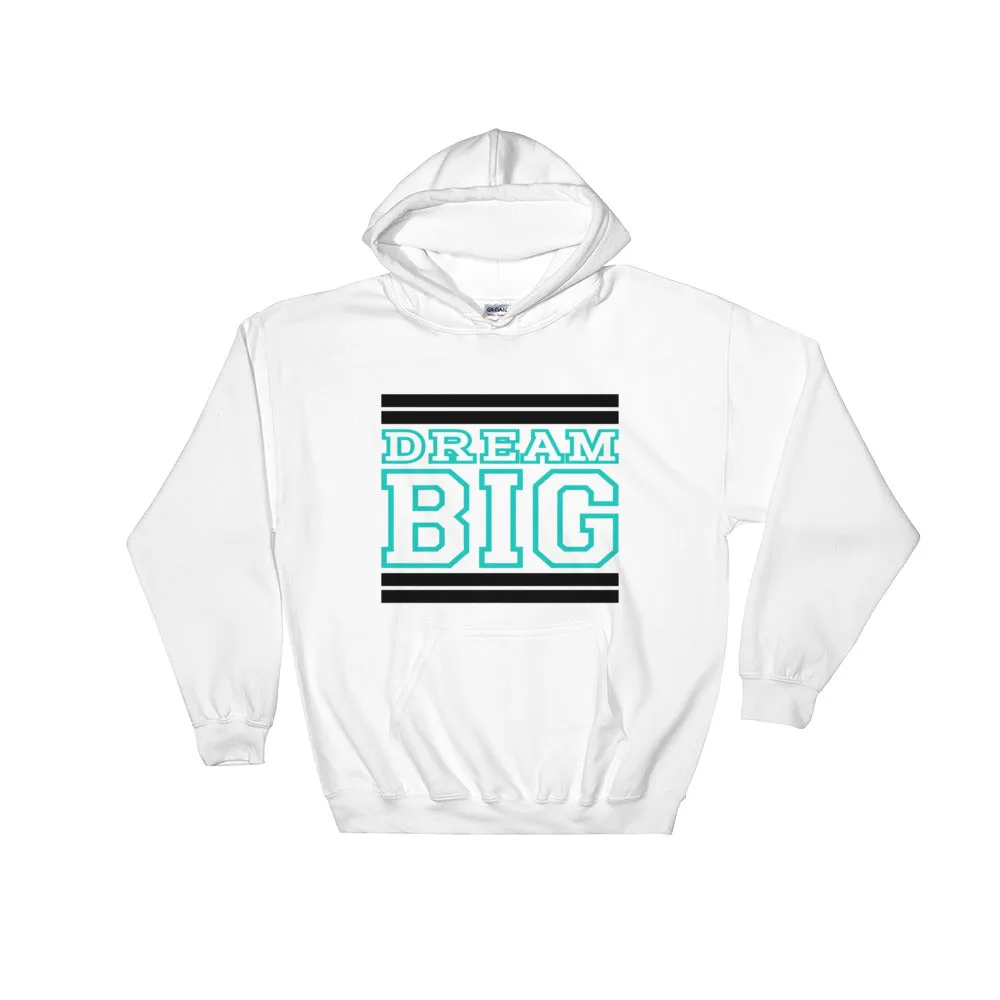 White Black and Turquoise Hooded Sweatshirt