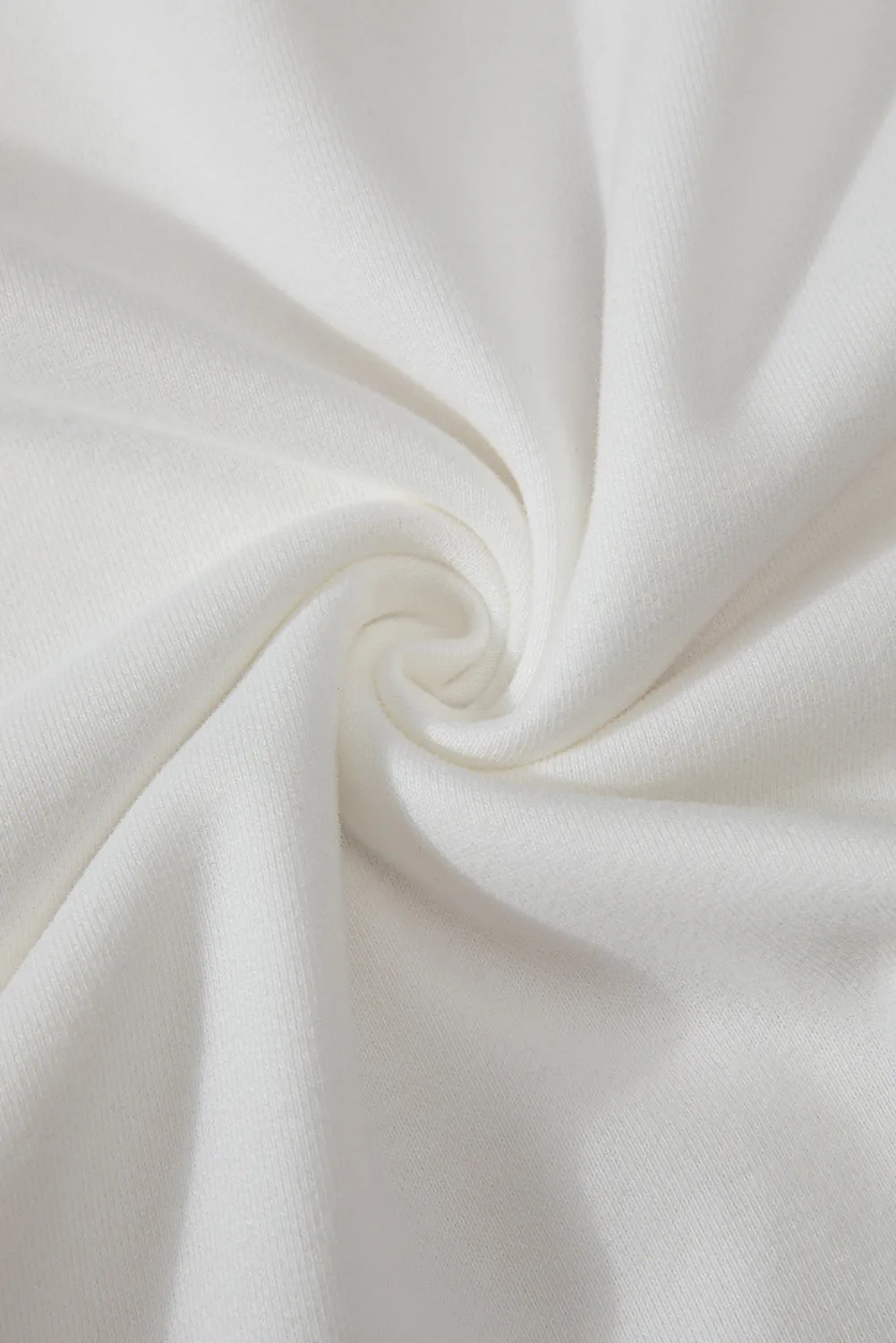 White Fleece Lined Kangaroo Pocket Drawstring Chunky Hoodie