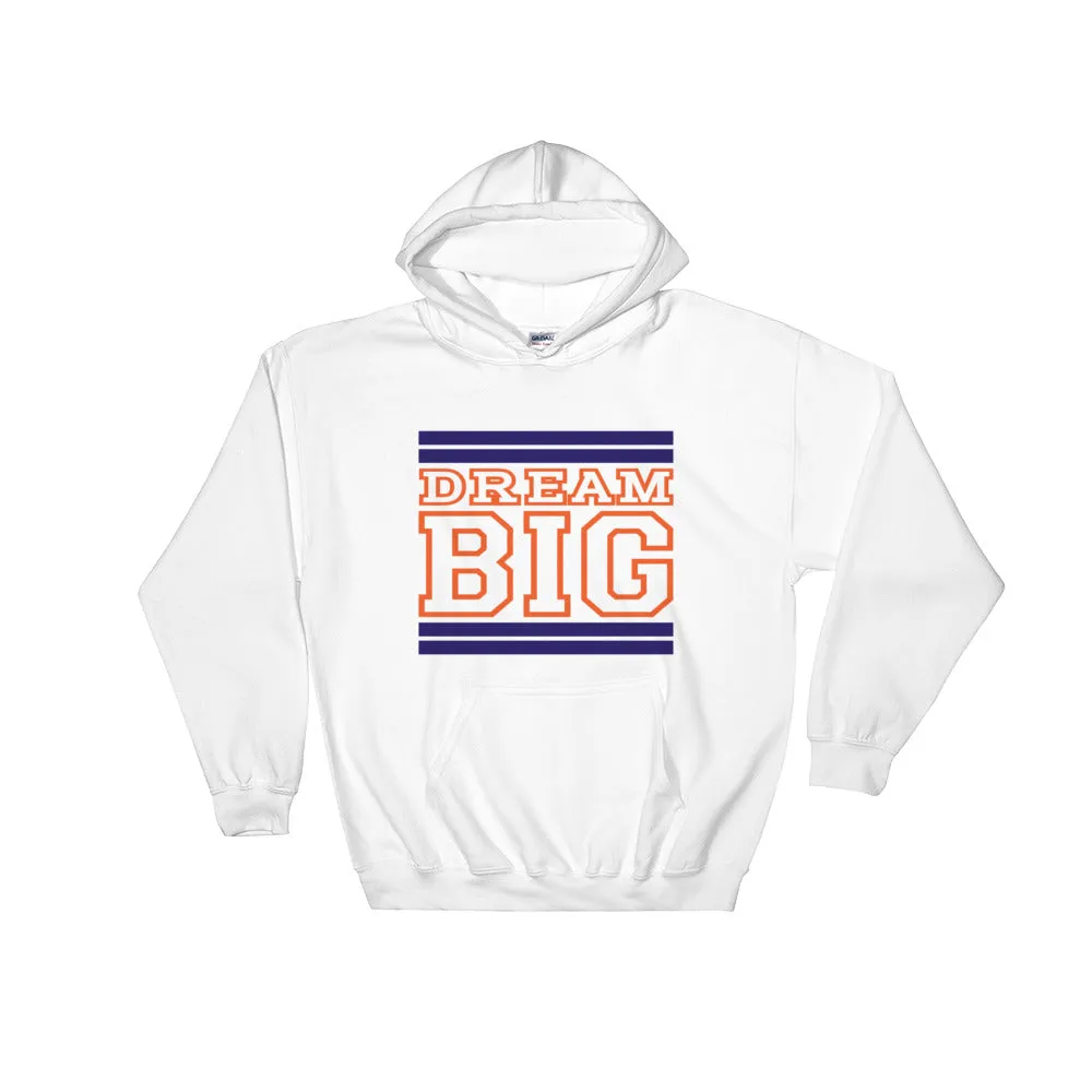 White Navy Blue and Orange Hooded Sweatshirt