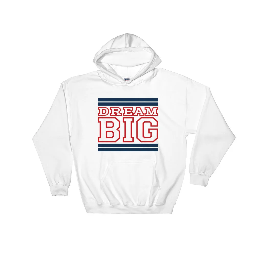 White Navy Blue and Red Hooded Sweatshirt