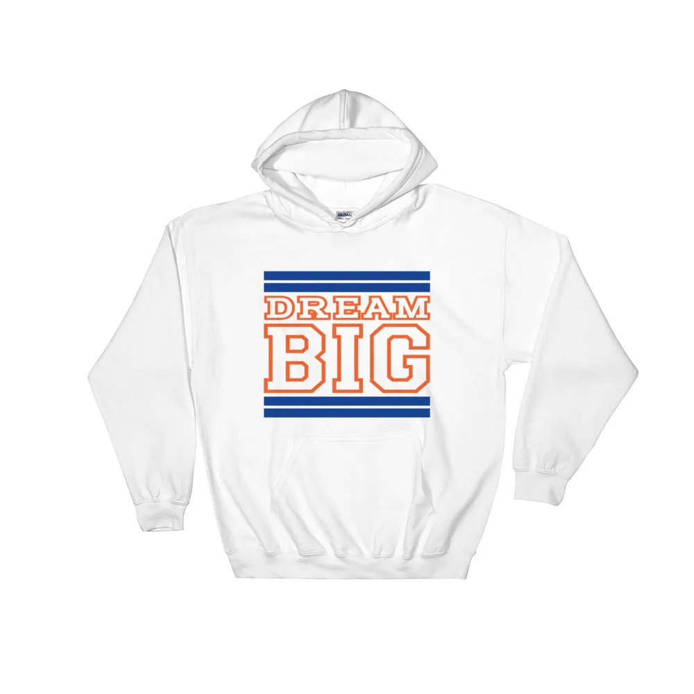 White Royal Blue and Orange Hooded Sweatshirt