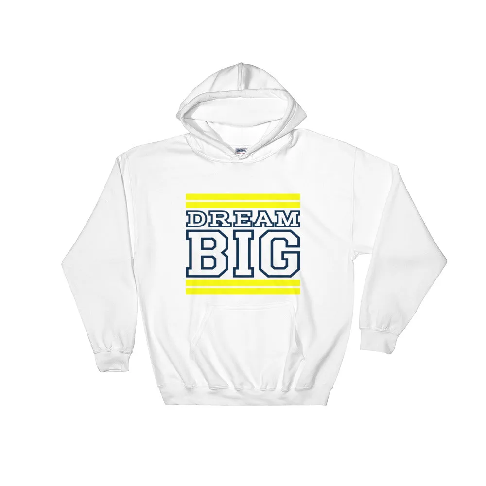 White Yellow and Navy Blue Hooded Sweatshirt