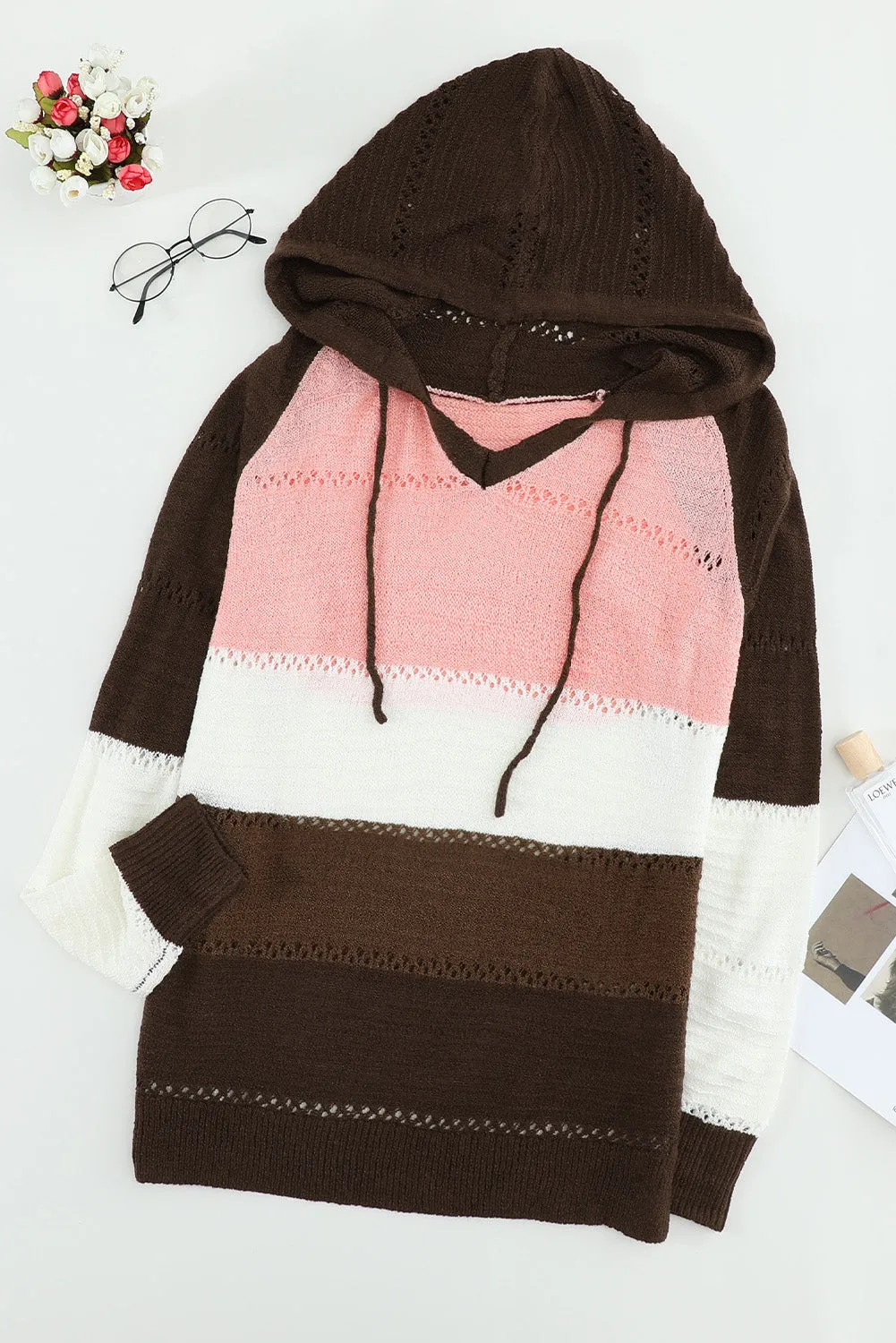 Women's Brown Beach Bonfire Knitted Hoodie