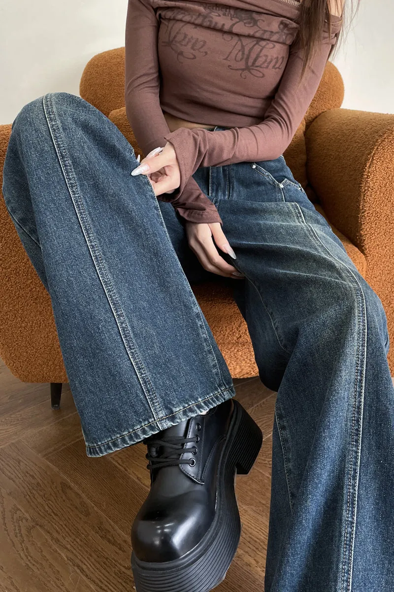 Women's Straight Leg Jeans with a Slimming Effect