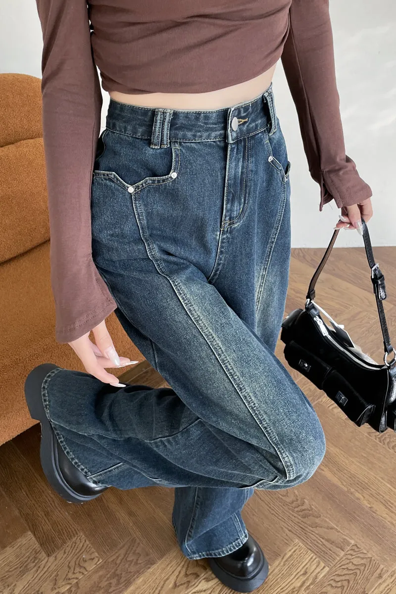 Women's Straight Leg Jeans with a Slimming Effect