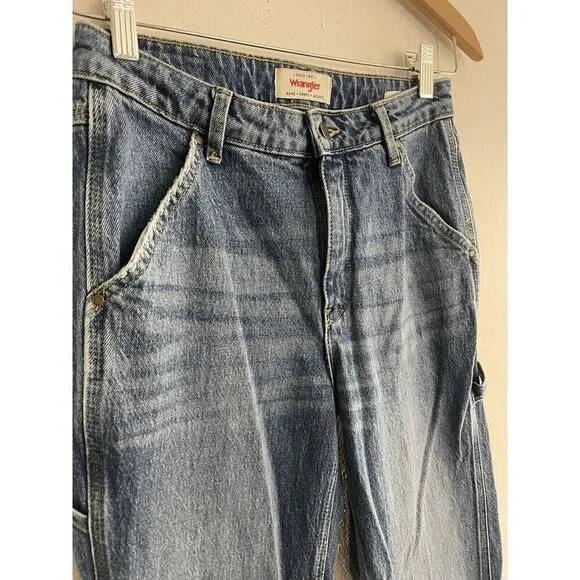 Wrangler Jeans 2 - 26 x 32 Mid Rise Loose Straight Cargo Pocket Logo Pockets