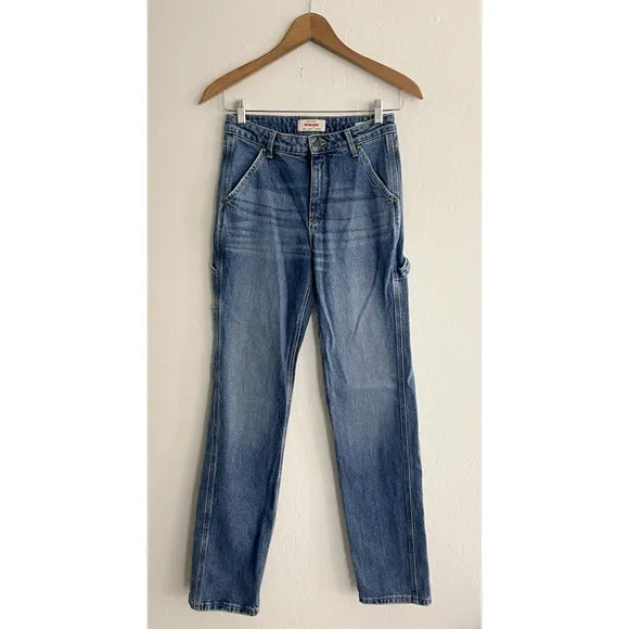 Wrangler Jeans 2 - 26 x 32 Mid Rise Loose Straight Cargo Pocket Logo Pockets