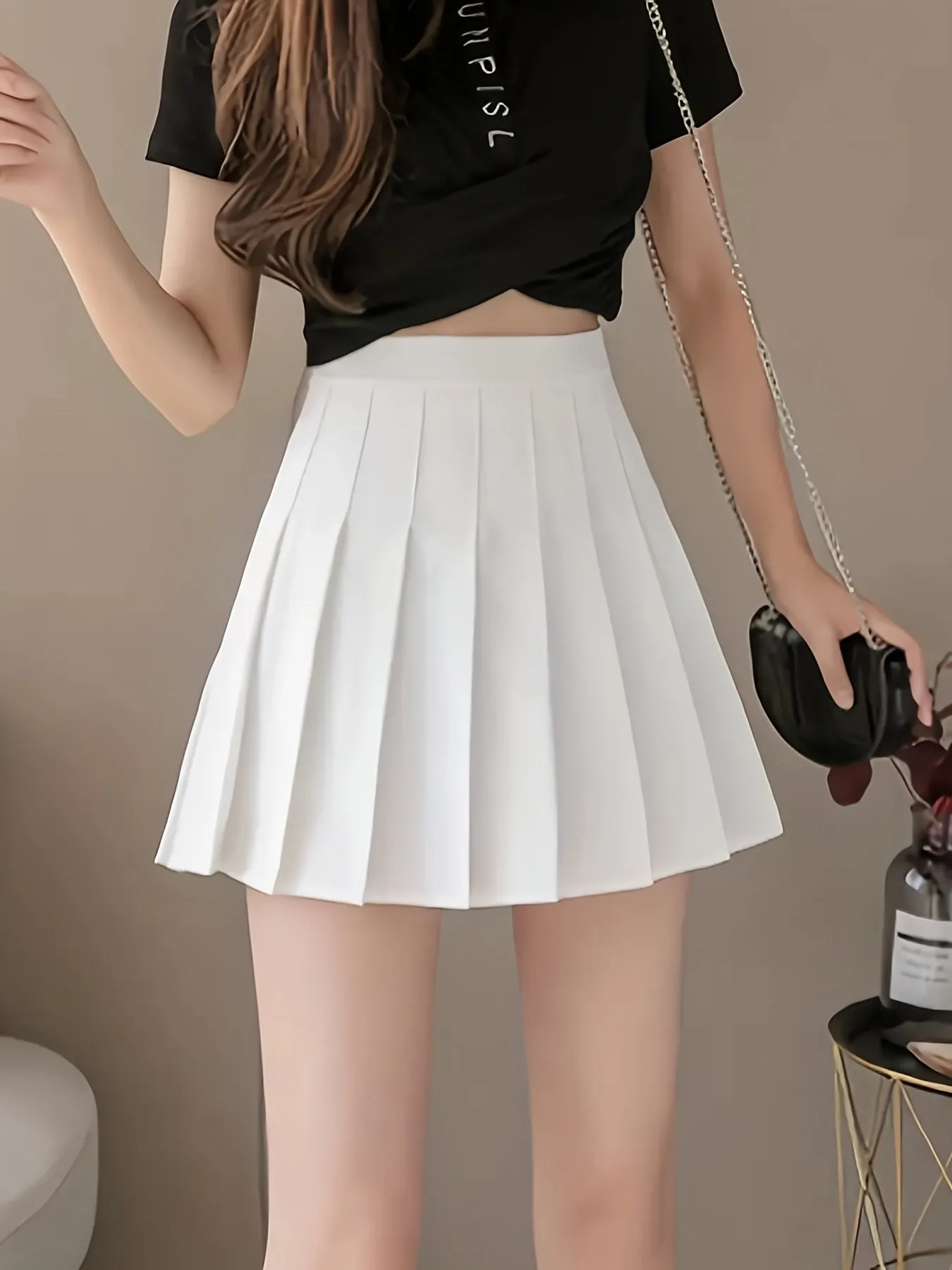 xieyinshe  Kpop Black Pleated Skirts, Japanese School Uniform Anime Cosplay 'JK' Uniform Skirts For Spring & Summer, Women's Clothing