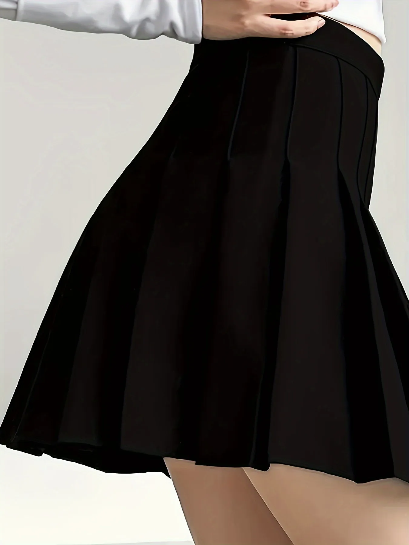xieyinshe  Kpop Black Pleated Skirts, Japanese School Uniform Anime Cosplay 'JK' Uniform Skirts For Spring & Summer, Women's Clothing