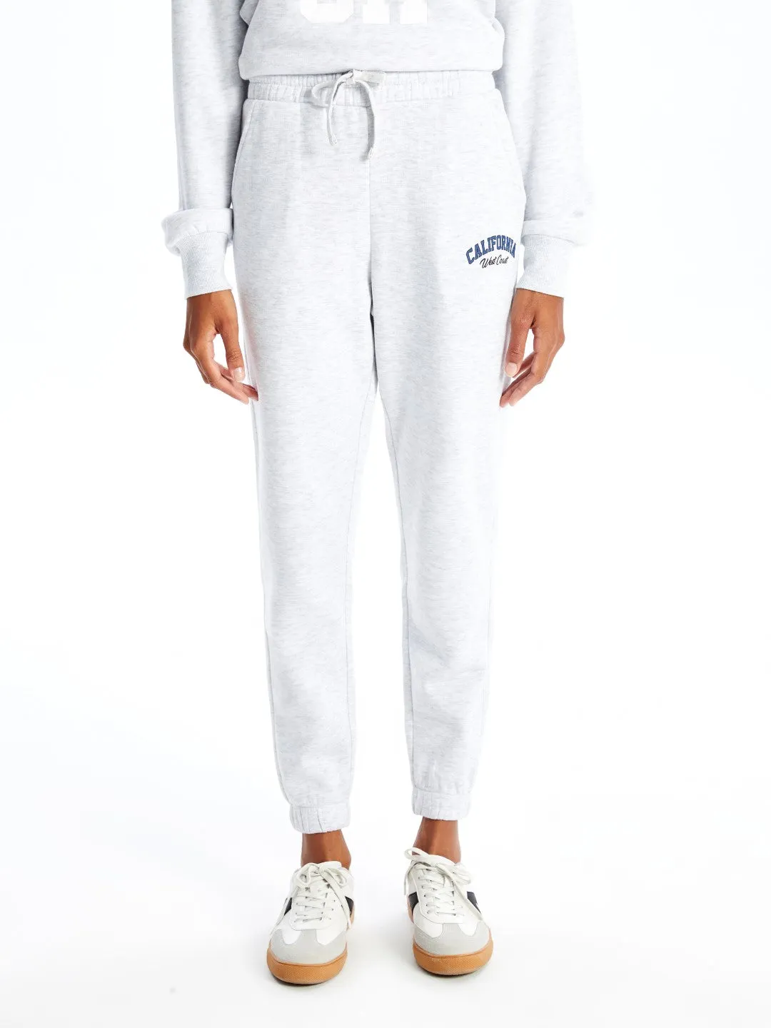XSIDE

Light Grey Melange Elastic Waist Printed Women's Jogger Sweatpants