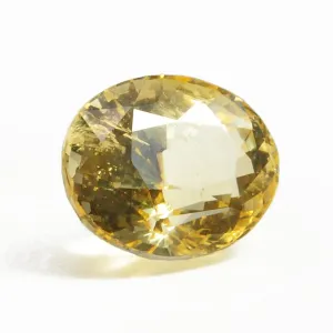 Yellow Sapphire 12.56 mm 7.49 carats Faceted Oval Natural Gemstone