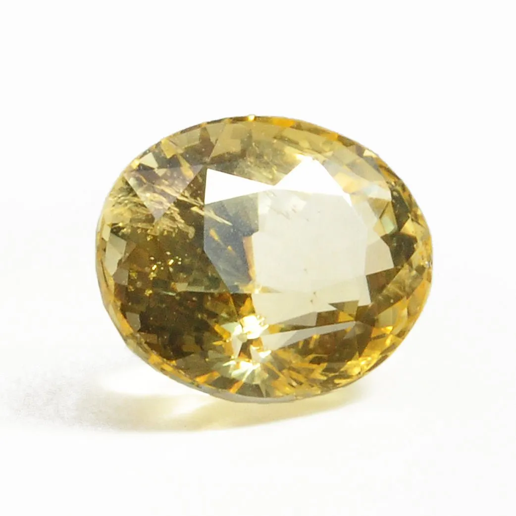 Yellow Sapphire 12.56 mm 7.49 carats Faceted Oval Natural Gemstone